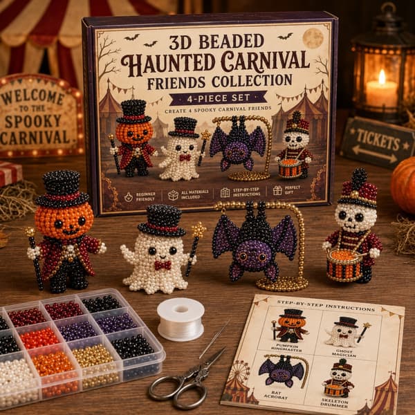 Pysselset med Halloween-pärlor Ghost Cemetery Team DIY Beading Kit (with Color Box)