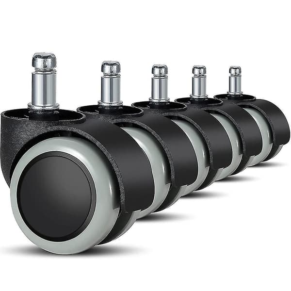 Erstatningshjul til kontorstol til hårde gulve - 5-pak - 11 mm / 22 mm - Til gamingstole, drejestole, Pr