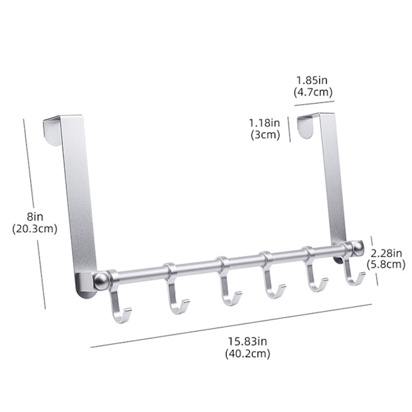 Dørkrog i Aluminium, Over Døren Silver