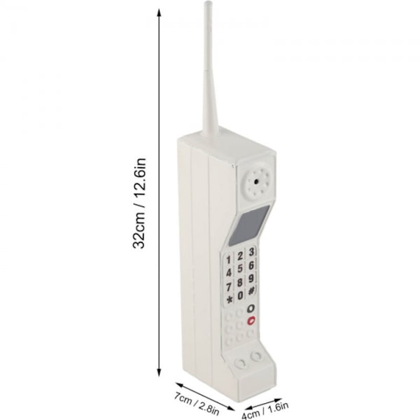 Telefonmodel (Hvid) Fockety Retro Mobiltelefon, 80'er 90'er Gammeldags