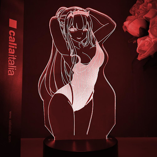 Anime Zero Two 3D lampa figur nattlampa barn flickor manga present nattlampa Darling In The FranxxI