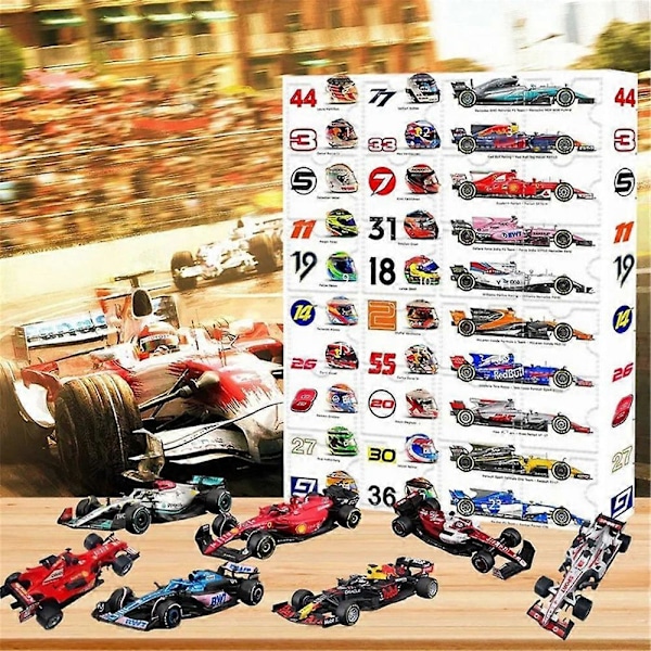 Advent Calendar Christmas Formula 1 Car Model 24 Days Countdown Children's Toy Funny Christmas Gift Blind Box