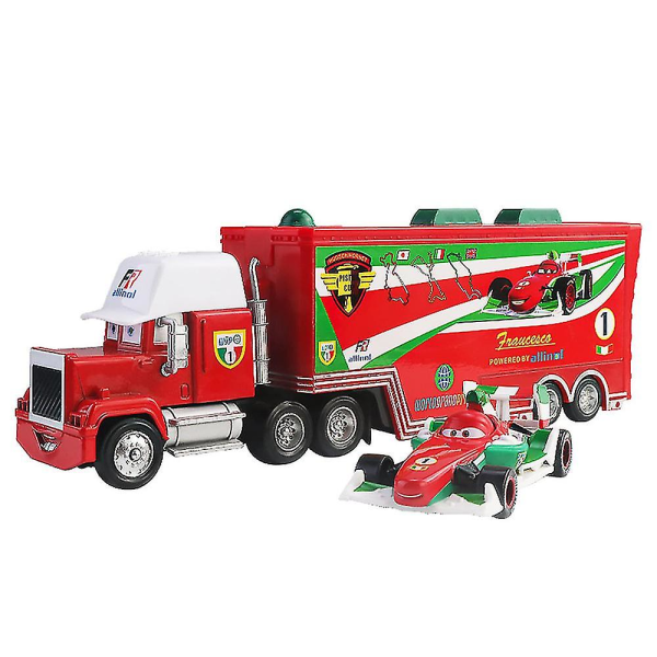 Elokuva-autot 2 3 Hahmoa Lightning McQueen & The King & Chick Hicks & Mack Truck Uncle Metal Diecast Leikkiautot Ajoneuvot Malli Lapsille Lahjoiksi - Francesco Uncle