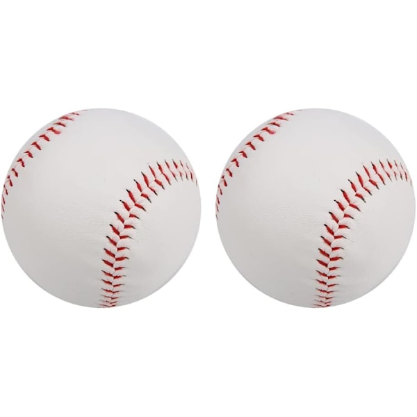 Professionel baseball, PVC håndsyet blød skum baseball til voksen ungdomstræning professionel baseballkamp (2 stk.)