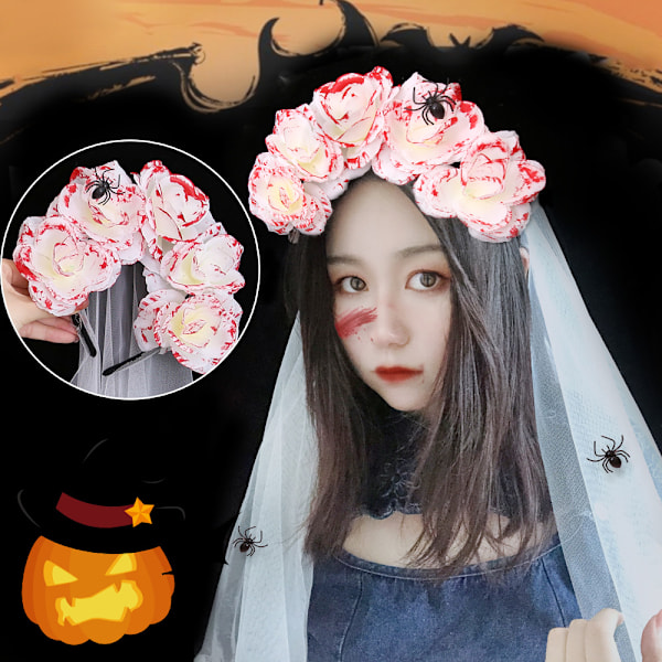 Halloween Ruusuverho Demon Halloween Koriste Juhlapuku Rekvisiitta