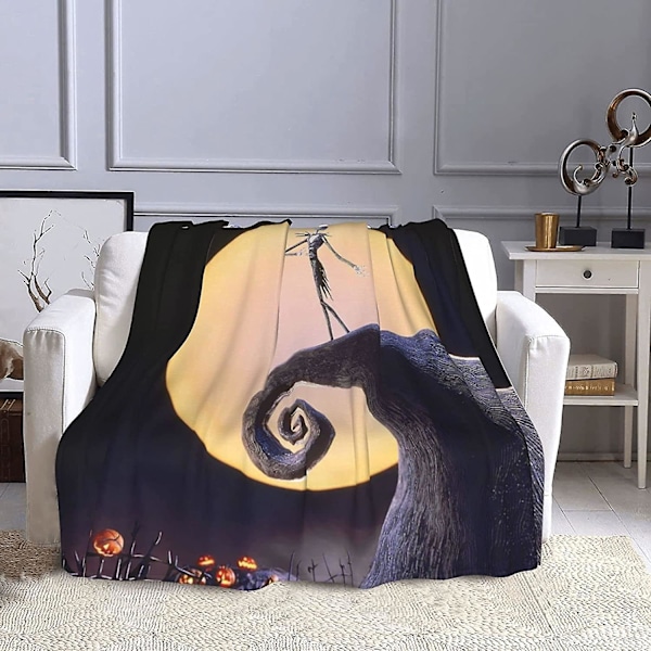 Nightmare Before Christmas Pläd för Vuxna och Barn Hem Sovsal Kasta Fluffig Varm Pläd-y17 50x40in 125x100cm