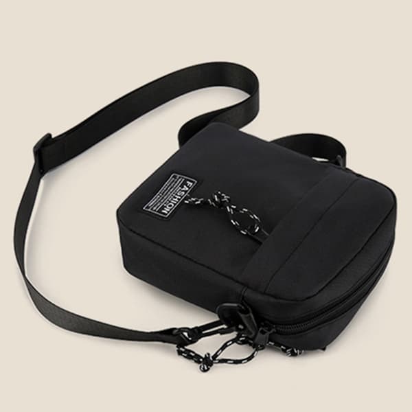 Men's Small Bag Shoulder Bag Trendy Diagonal Backpack Chest Bag Black