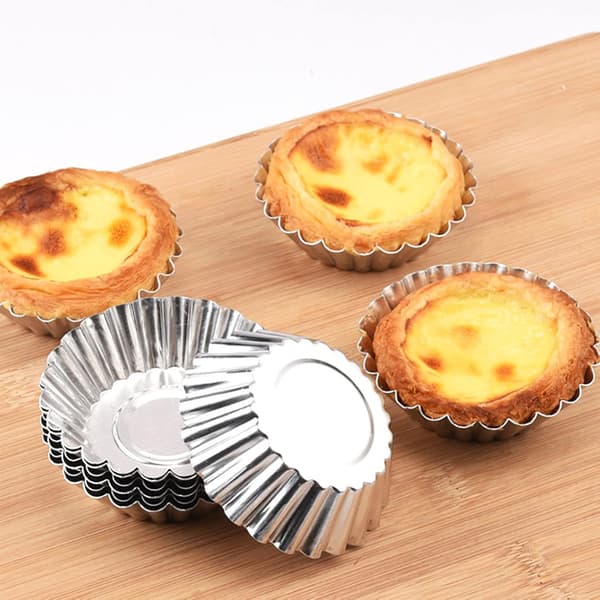 Återanvändbara Mini Quiche Tart Bakformar För Äggkräm Puddingar Bakverk Professionellt Kök Restaurang Bakutrustning Set Om 30