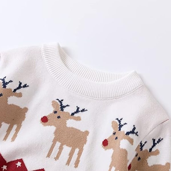 Julesweater Børnetøj Langærmet Skjorte Strikket Sweater Cardigan Juleoutfit Sne Jumpsuit Småbørn Baby Forår Hjorte Toppe til Vinter