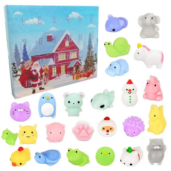 Countdown Calendar Christmas Advent Calendar Cute Squishy Toy For Boys Girls Christmas Gifts Party Favors Countdown Calendars