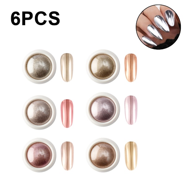 Holografisk Chrome Neglepudder, Enhjørning Spejl Effekt Premium Salon Regnbue Negleglitter Manicure Pigment