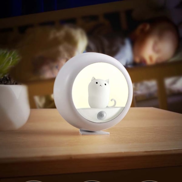DZ-K610 Nattlampa med Rörelsesensor Söta Husdjur Sovrum Atmosfär Lampa USB Skåp Vägglampa (Rosa)