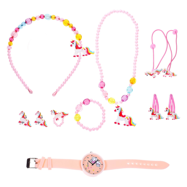 Set med vackra barnhalsband Småbarnsflickors smycken Små flickors armband och halsband (24X3.6cm)