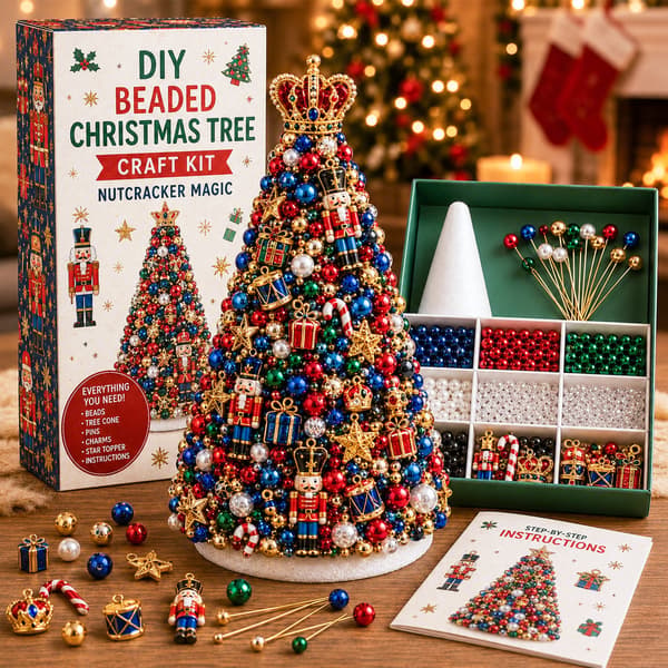 DIY-pysselset med pärlor för julgran DIY Beading Kit Red Sparrow