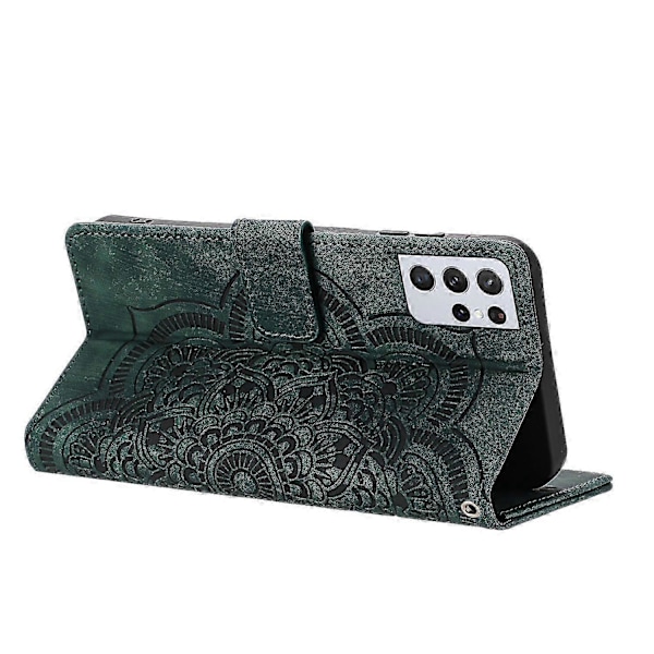 Frostat Läderfodral för Mandala Emed Retro Telefon Gree{ee} Green For Samsung Galaxy S21 Ultra 5G