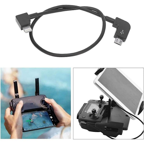 Micro USB-kabel, RC Micro USB-kabeltilbehør kompatibelt med Mavic Mini Drone (Micro USB til iPhone USB)
