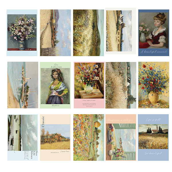 75 stk. dekorative kort i nordisk stil Van Gogh kunst postkort -