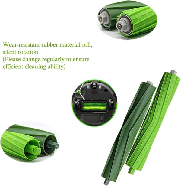Erstatningssett rullebørster kompatible for robotstøvsuger Roomba i7 i7+ i7 Plus E5 E6 E7 reservedeler