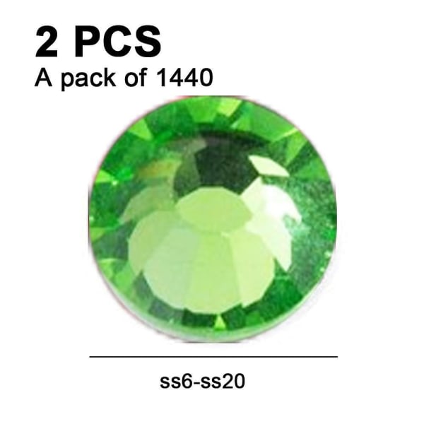 Grøn krystal flatback grønne rhinsten neglekunst (stil 1)