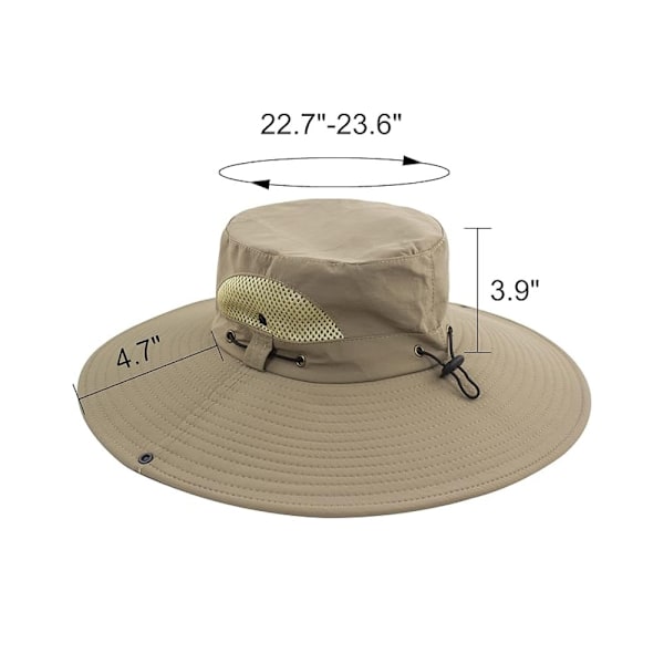 Solhatt Anti-UV UPF 50+ Utomhus Fiskehatt Bredbrättad Fiske (Beige){ee} B