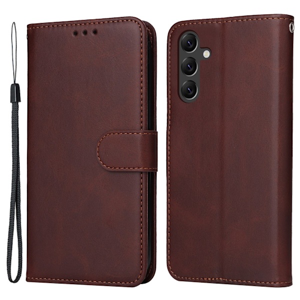 SKALO Samsung A15 5G PU-Läder Plånboksfodral - Flera färger Brown Brun