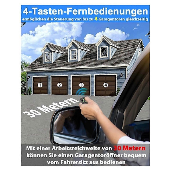 Fjärrkontroll för garageport med fast kod, kopierbar, 26,995 MHz HSM4 HS4 HSE4