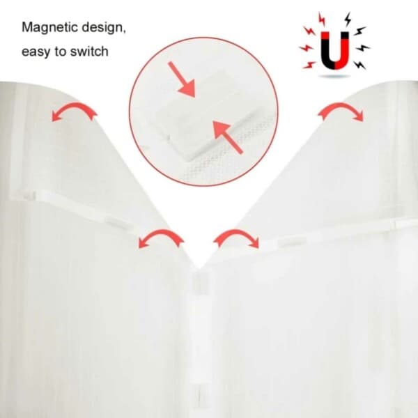 Magnetisk Myggenet til Dør - Myggenetsdør med Magnet 210x100cm Sort sort black