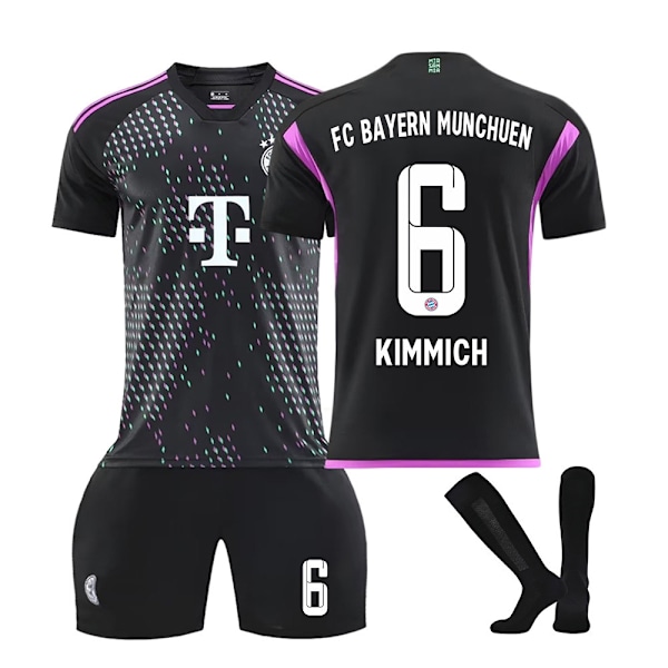 2324 Bayern udebane sort fodboldtrøje ærme til voksne børn - Perfet NO.6 med sokker NO.6with socks 20