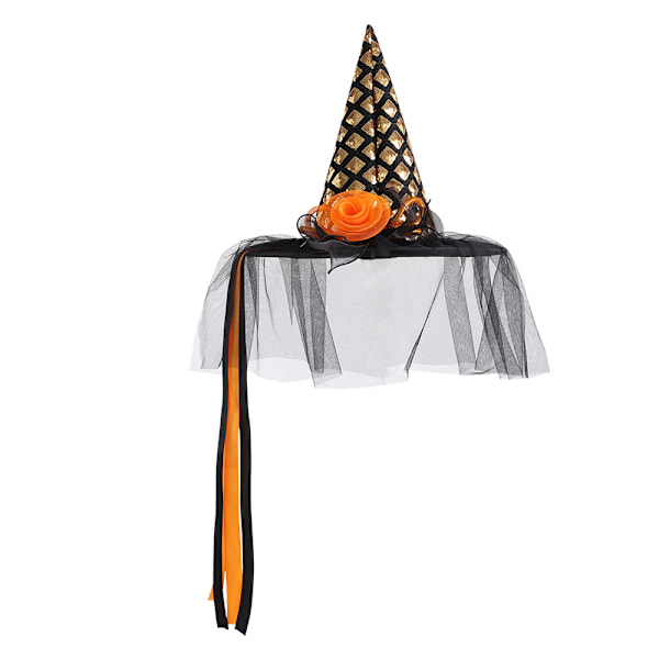 Halloween-hatt heksehatt maskerade kostymefest dekorasjon rekvisitter skinnende heks Gold glowing witch hat