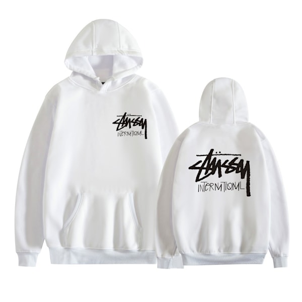 Unisex Stussy Pullover Huppari Keskipaino Huppari Valkoinen Valkoinen White XS