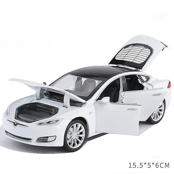 1:32 Tesla Model X Model 3 Model S Model Y Legering Modellbil Diecasts Lekebil Lyd Og Lys Barnas Lekegaver Gutter Leke Model S White