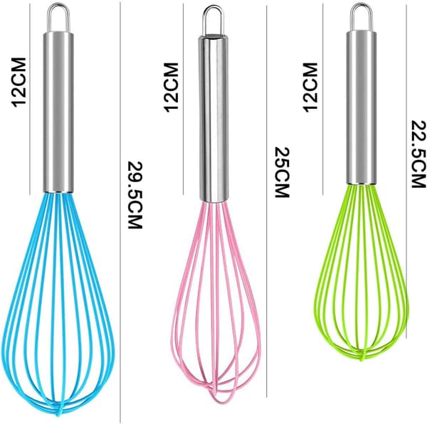 3-pack Silicone Whisk, Silicone Egg Beater Balloon Whisk, Kitch, ZQKLA