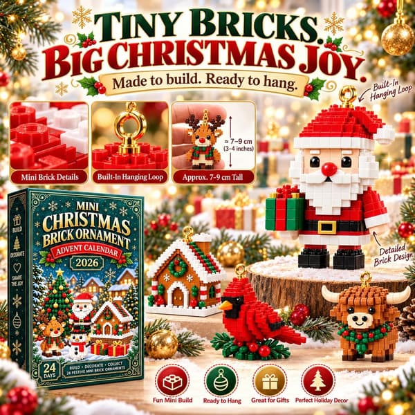 Byggeklods-julekalender 24 dage 3D julebyggeklodser