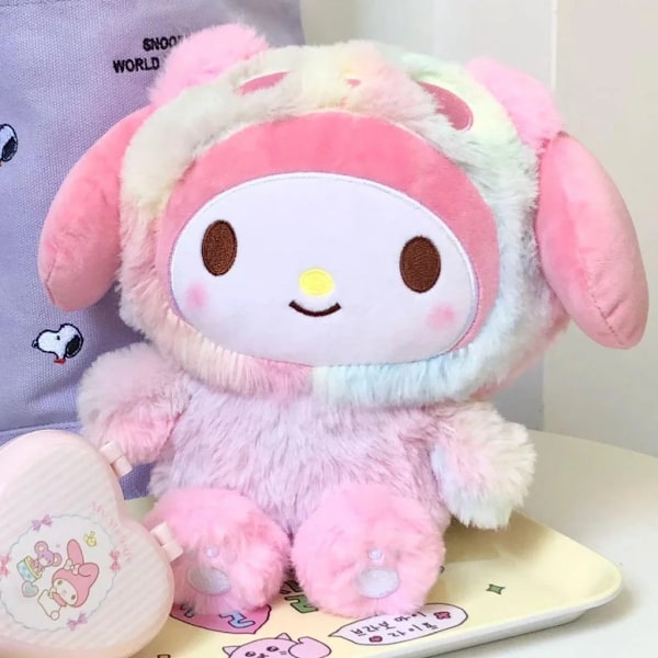 Hello Kittyn värikkäät Kuromi-pehmolelut Melody Cinnamon Dog -nukke Lastenpäivän ja syntymäpäivälahja tyttöystävälle Lasten lelut Lahjat H--25CM