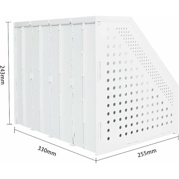 Foldbar Magasinholder med 4 Rum Justerbar Opbevaringsskuffe Skrivebordsorganisator