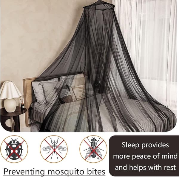 Mosquito Net - Dome Mosquito Net - Bed Net - Double Bed Mosquito Net - Easy to Assemble - 60*250*850cm - Black