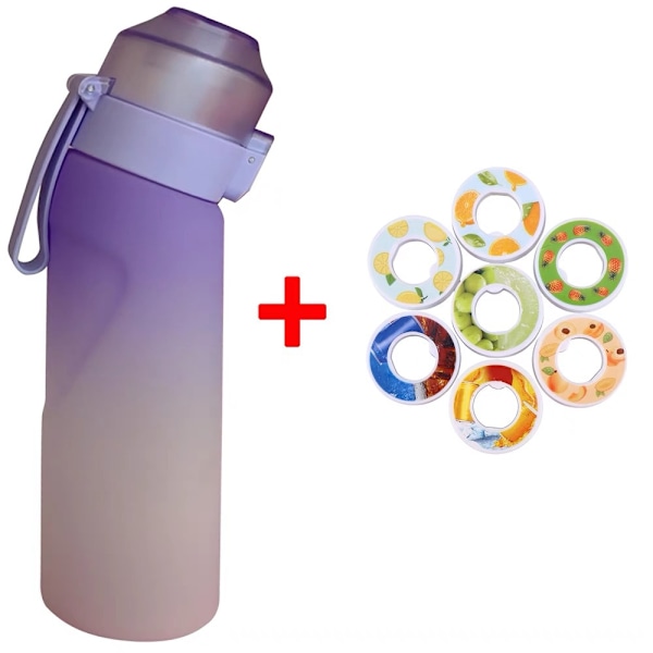 Air Water Up Flaske/Smagsvandflaske - 650 ml - 7 pods inkluderet - Camping Spo Gradient purple