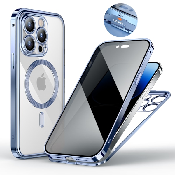 iPhone-kotelo, jossa on näytönsuoja, joka estää sivusta katselun, iPhone 14 Plus -sarjan iPhoneille