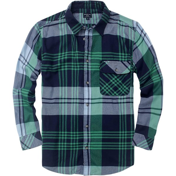 ch men's long sleeve plaid shirt with buttons #2501 2501 plaid #2 X-Large