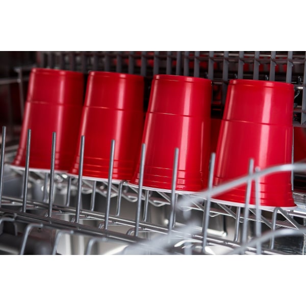 100 ölpongkoppar återanvändbara | Festmuggar 473ml - 16oz | Beer Pong, Red Cups Extra Stark | Röd plastkopp
