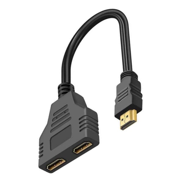 Dual Screen HDTV Splitter 1080P 1 Input 2 Outputs Switch Perfect for TV