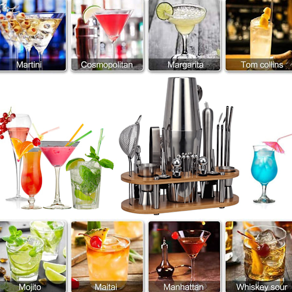 Bartender Kit - Det perfekta hemmabartendersetet och martiniglaset för den perfekta bartenderupplevelsen - Rolig present