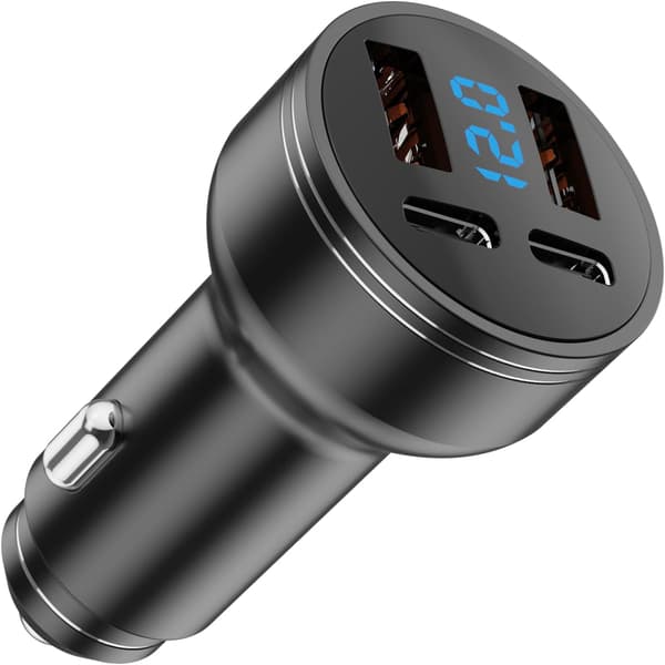 126W Autolaturi USB C PD QC3.0 Pikalataussovitin LED-volttimittarilla iOS Android-tableteille ja -puhelimille