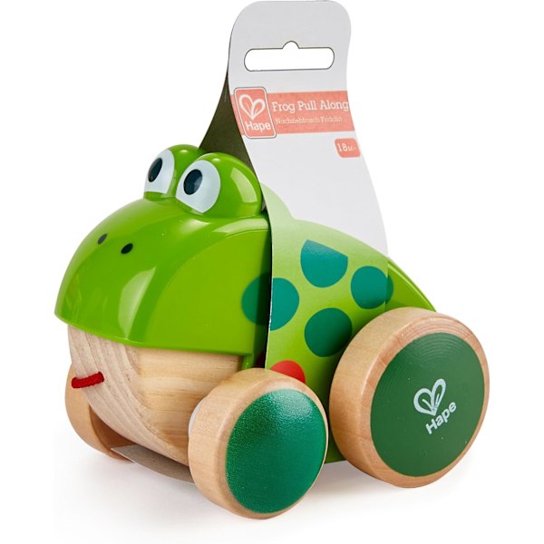 Hape Træk-Frosk Træfrosk Fluespisende Træk Legetøj til Småbørn, Lyse Farver