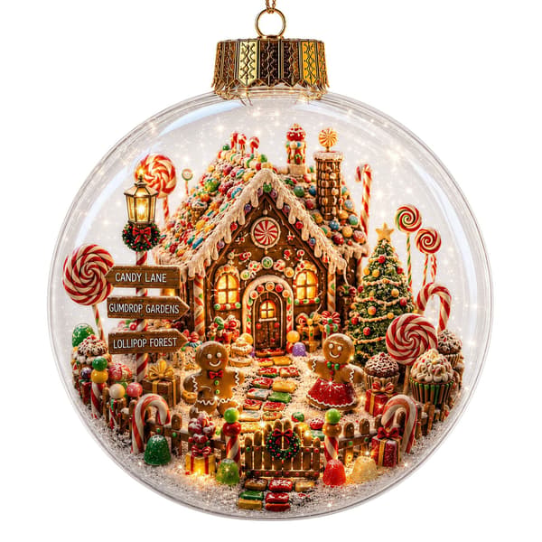 Lysande julkula i kristall 3D-snöglob transparent sfär julgransprydnad GJ924-05 Light-up model