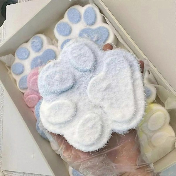 Taba Squishy Stor Katt, Squishy Pote, Squishy Pote for Barn og Voksne - Perfekt Blå og Hvit Blue and White L