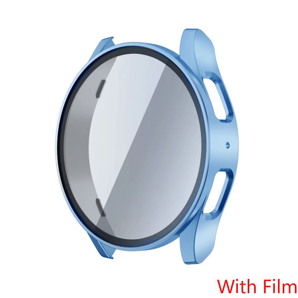 Hærdet glas + etui til Samsung Galaxy Watch 7 44 mm 40 mm skærmbeskytter Allround bumper etui til Galaxy Watch 7FE 40 44 mm blå[ee] Blue For Watch 7 44mm