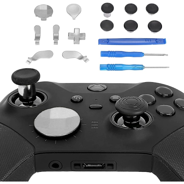 Korvaavat vivut Xbox One Elite Series 2 -ohjaimelle, 13 in 1 Metallinen Joystick Vaihto-osat, Peliohjaimen Vaihto Joystickit Vaihto Siivekkeet Lisätarvikkeet