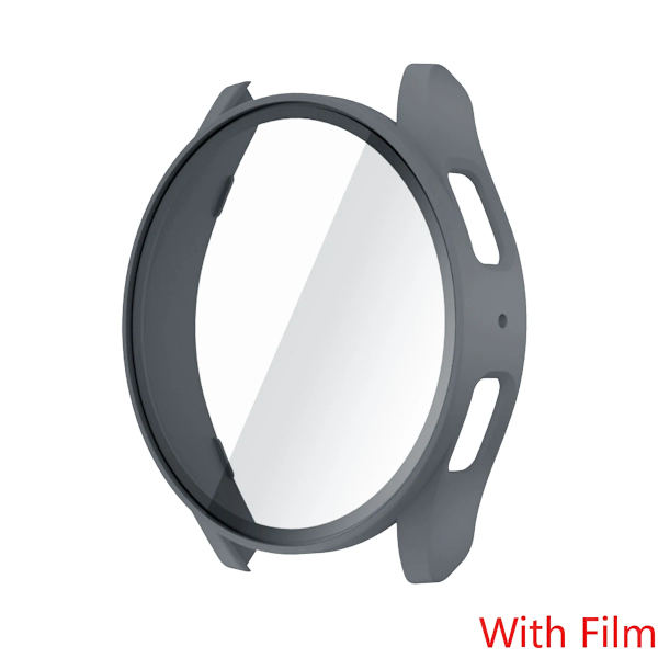 Hærdet glas + etui til Samsung Galaxy Watch 7 44 mm 40 mm skærmbeskytter Allround bumper etui til Galaxy Watch 7FE 40 44 mm grå[ee] Gray For Watch 7 40mm