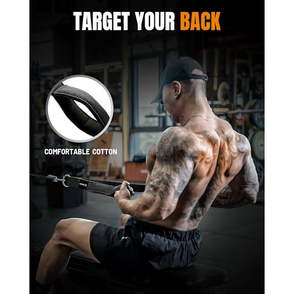 Triceps Rep Attachment - Improved Range of Motion Cable Handle for Pushdowns, Curls, Face Pulls, Professional Gym Use black black color